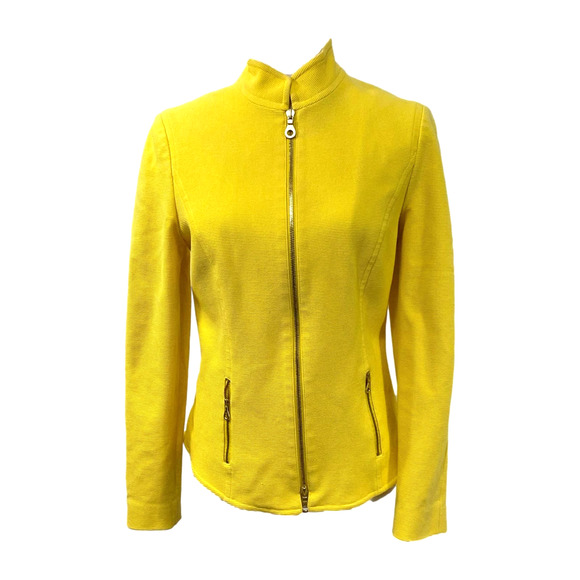 Dana Buchman Jackets & Blazers - Dana Buchman Yellow Piqueé Jacket Blazer S EUC